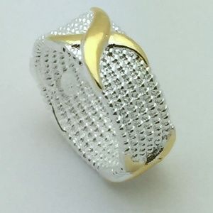 Sterling Silver "X" Band Ring